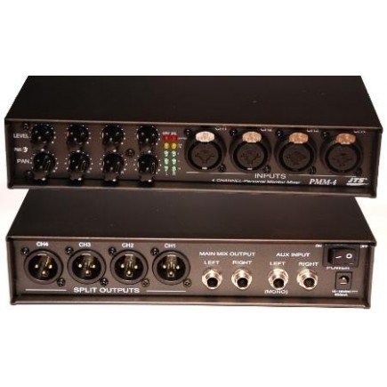 Outlet JTS PMM-4 Czterokanałowy mikser monitorowy, ze spliterem.